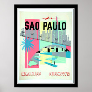 Poster vintage Viagem São Paulo