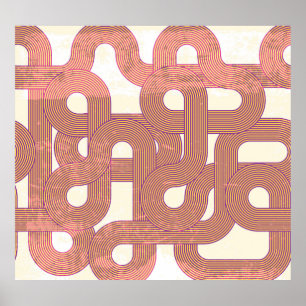 Poster Vintage Vibrante: Linhas Coloridas Abstrato