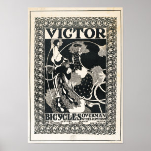 Póster Vintage Victor Bicycles Advertisement