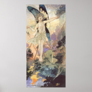 Póster Vintage Victorian Butterfly Fairy por Robinson