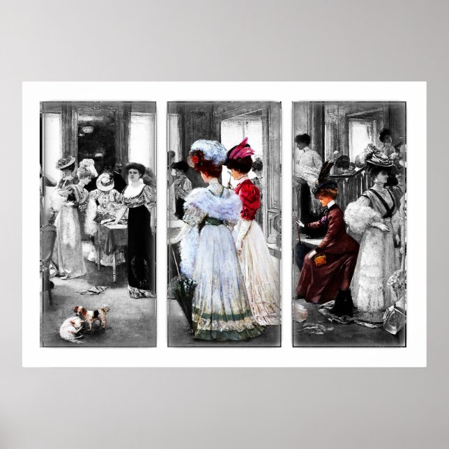 Póster Vintage Victorian High Fashion Art (Frente)