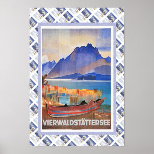 Póster Vintage Vierwaldstattersee Railway suíço