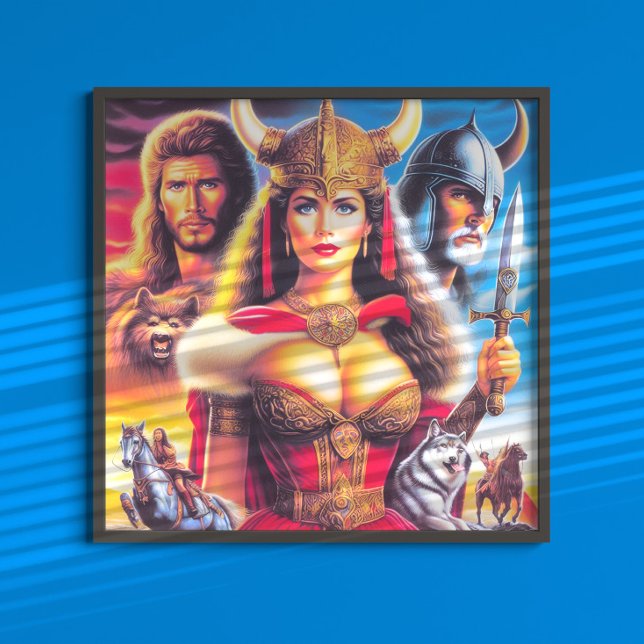 Poster Vintage Viking Warrior Woman (Criador carregado)