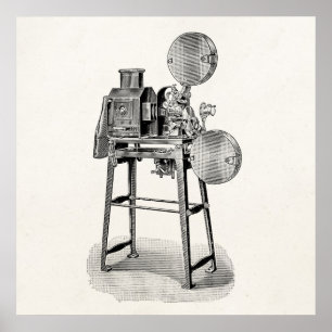 Poster Vintage Vintage Filme Camera Equipamento Cinematog
