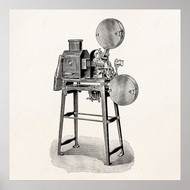 Poster Vintage Vintage Filme Camera Equipamento Cinematog (Frente)