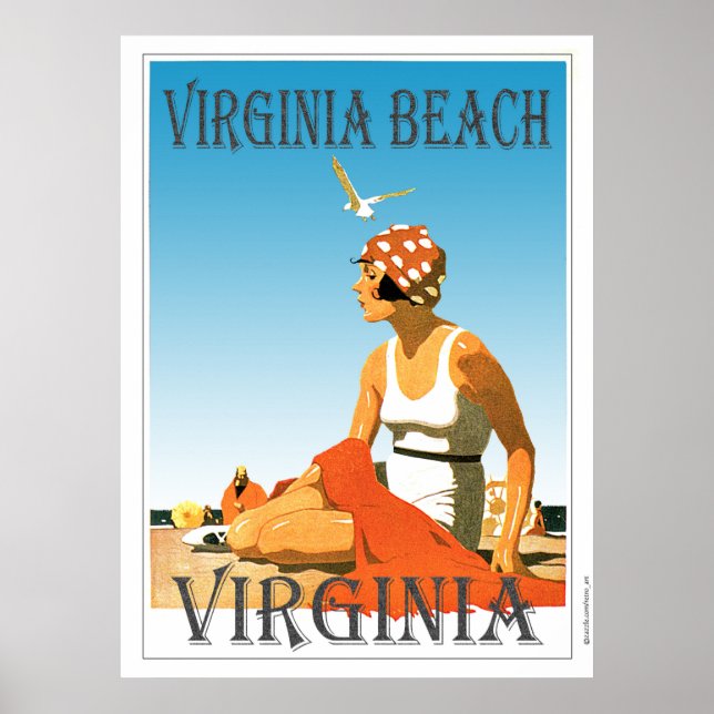 Póster Vintage Virginia Beach Virginia (Frente)