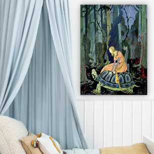 Poster Vintage Virginia Sterrett Princesa Rides Tortoise