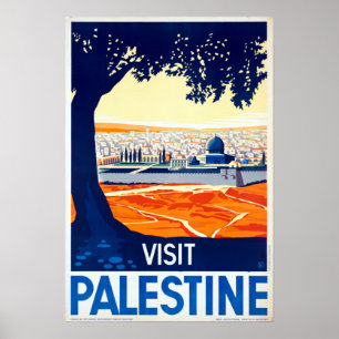 Poster Vintage Visite a Palestina Viagem