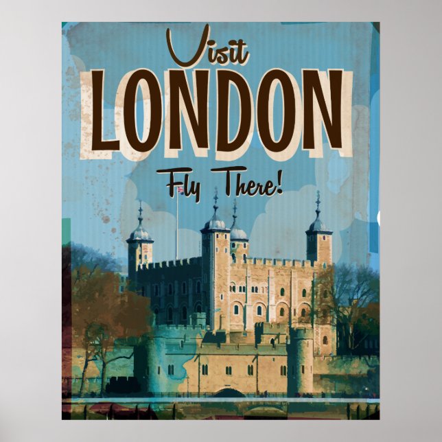 Póster Vintage Visite Londres - Voe Lá (Frente)