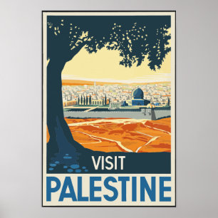 Poster Vintage Visite Palestina