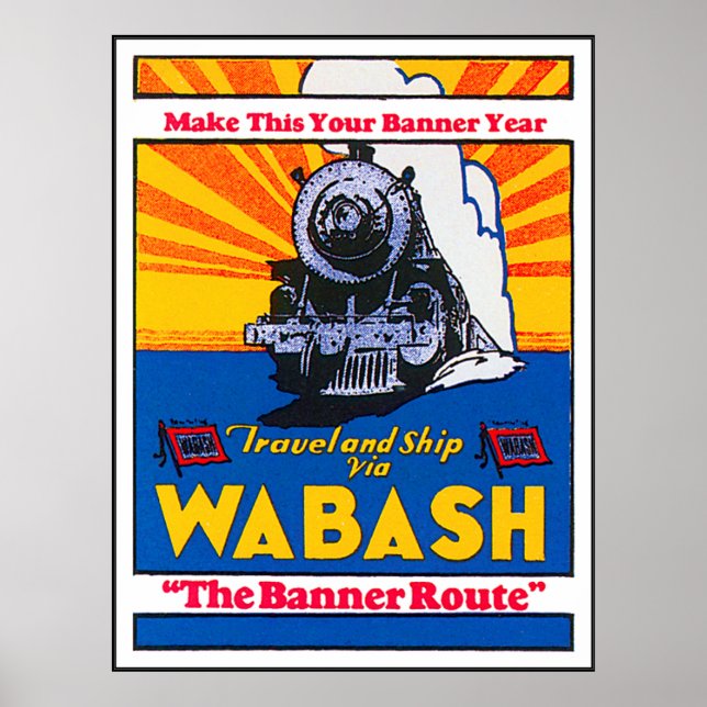 Póster Vintage Wabash Train Ad (Frente)