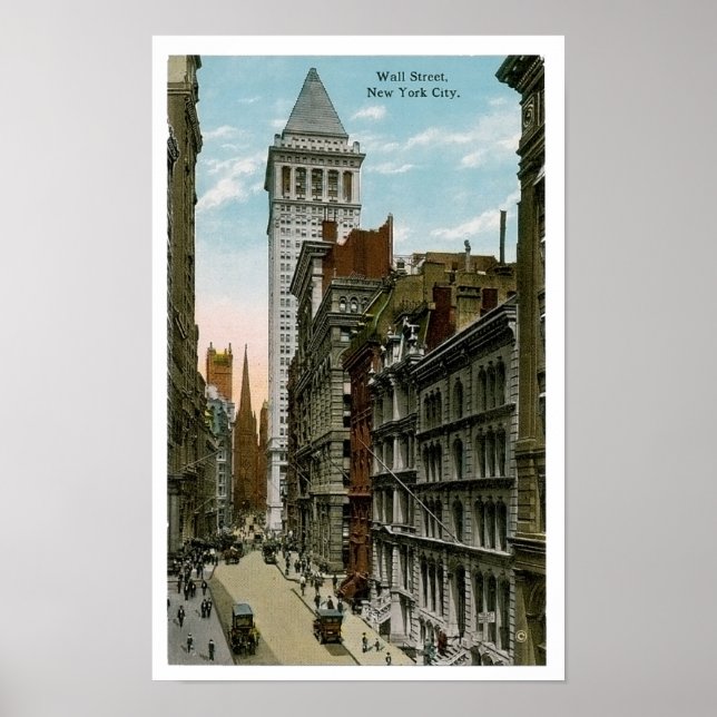 Póster Vintage Wall Street, Nova Iorque (Frente)
