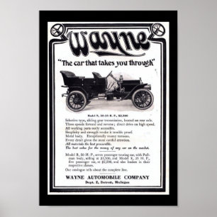Poster Vintage Wayne Automobiles Company