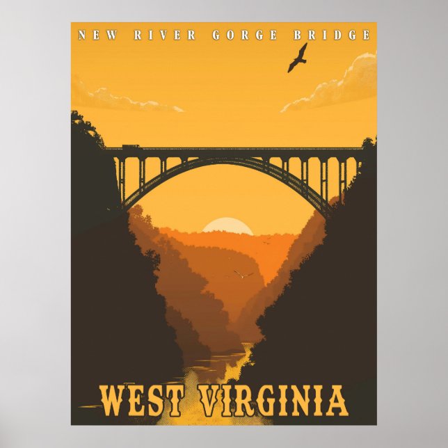 Poster Vintage West Virginia (Frente)