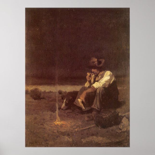 Póster Vintage Western Cowboys, Plains Herder, NC Wyeth (Frente)