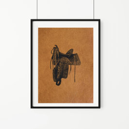 Poster Vintage Western Horse Saddle