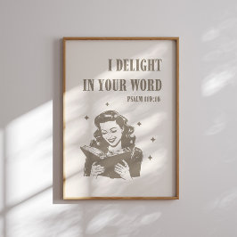 Poster Vintage Western I Delight in Your Word Psalm 119 1