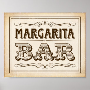 Poster Vintage Western MARGARITA - Sinal de BAR