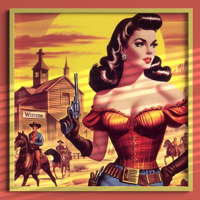 Poster Vintage Western Pin-up (Criador carregado)
