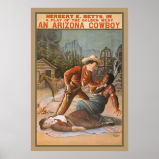 Póster Vintage Western Play