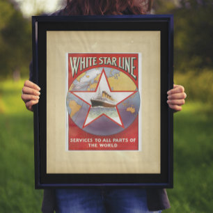 Poster Vintage White Star Cruzes