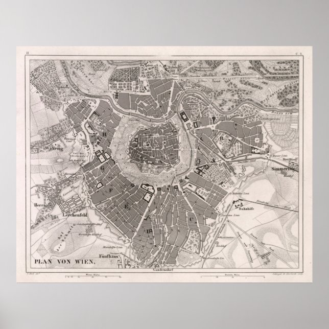 Poster Vintage Wien (1849) (Frente)