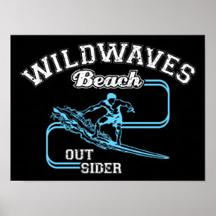 Poster Vintage Wild Waves Beach Outiders Surf