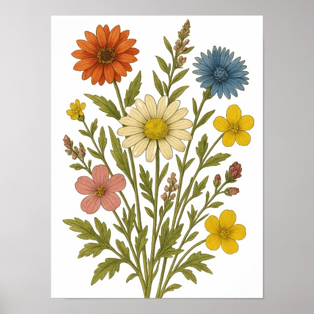 Poster Vintage Wildflower (Frente)