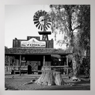 Poster Vintage Windmill, foto branca e preto