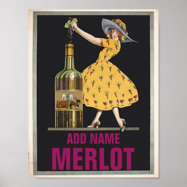 Poster Vintage Wine, edit text (Frente)