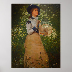 Poster Vintage Winslow Homer The Butterfly Girl