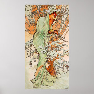 Poster Vintage Winter by Alphonse Mucha