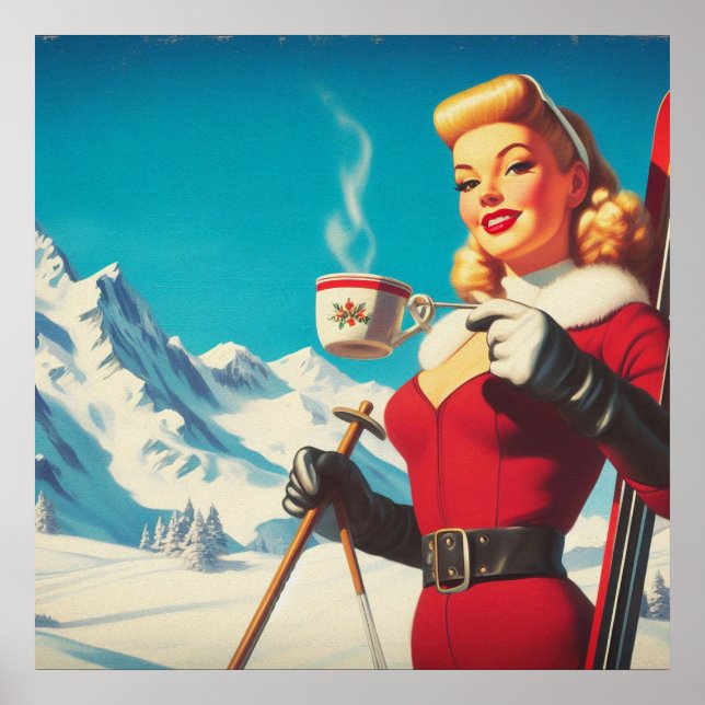 Poster Vintage Winter Girl (Frente)