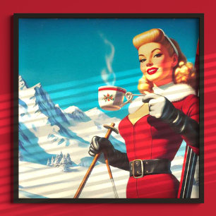 Poster Vintage Winter Girl