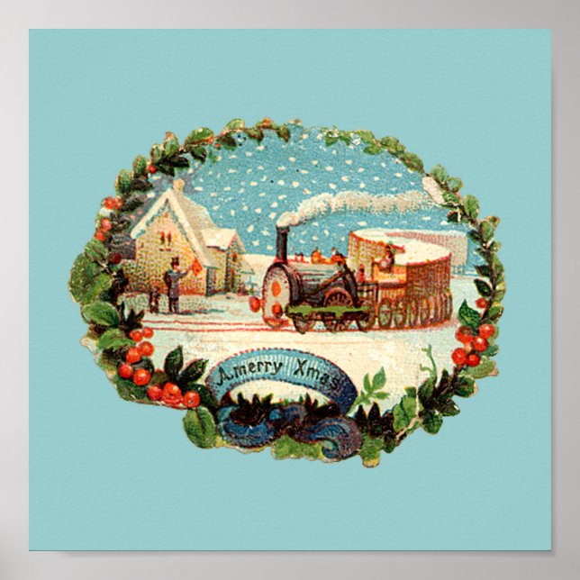 Poster Vintage Winter Scents Train & Station (Frente)