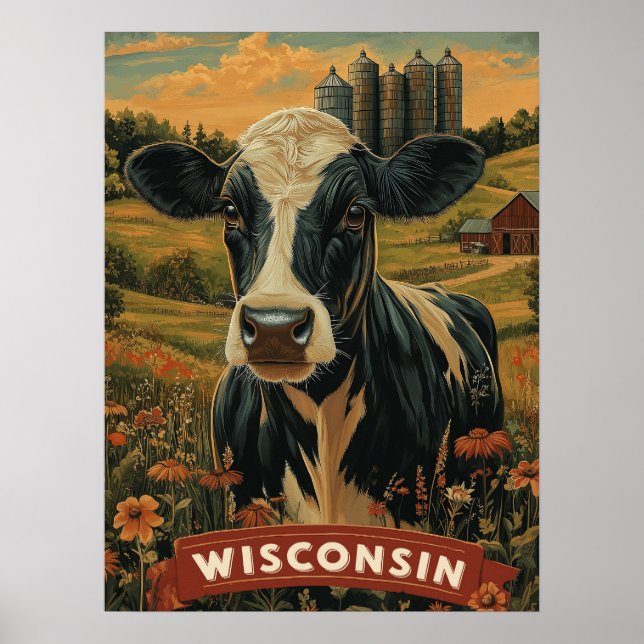 Poster Vintage Wisconsin Espírito Patriótico (Frente)