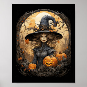 Poster Vintage Witchcraft Wiccan Gothic Witchy Halloween