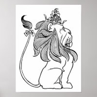 Vintage Wizard of Oz, Cowardly Lion with Crown