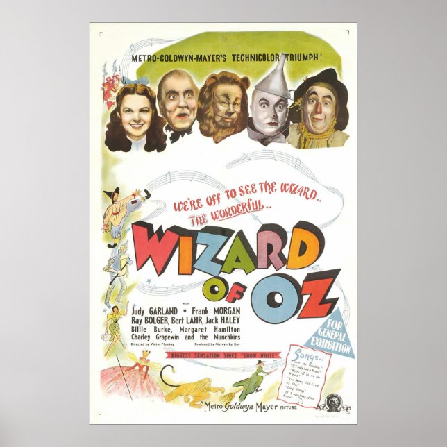 Poster Vintage Wizard Of Oz Musical Fantasy Film (Frente)