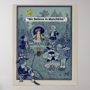 Poster Vintage Wizard of Oz-We Acredita em Munchkins