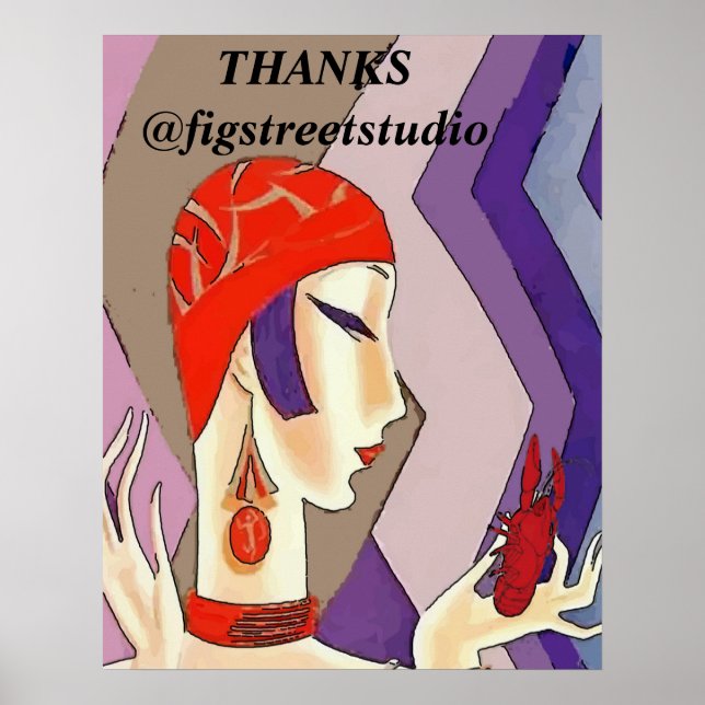 Poster Vintage Woman Abstrato (Frente)