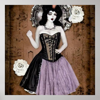 Poster Vintage Woman em Corset Dress