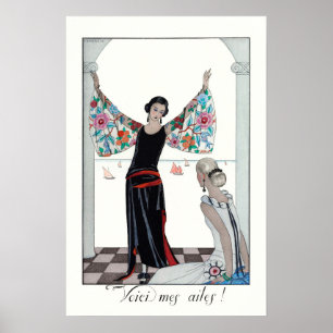 Poster Vintage Woman Retrait French Fashion