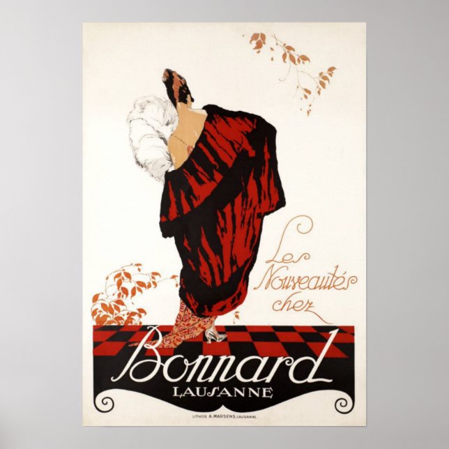 Poster Vintage Women Fashion Tenta Publicidade em Deco (Frente)