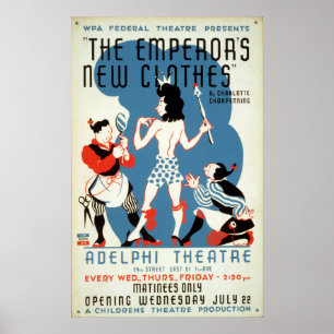 Poster Vintage WPA a roupa nova Adelphi do imperador