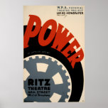 Poster vintage WPA da Power Art Deco 1930s<br><div class="desc">Poster vintage WPA da Power Art Deco 1930s</div>