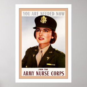 Poster Vintage WW2 do ~ do corpo de enfermeira do