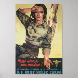 Poster Vintage WW2 E.U. Exército Nutrição Corp,