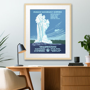 Póster Vintage Yellowstone WPA Viagem