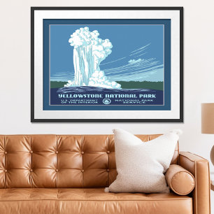 Póster Vintage Yellowstone WPA Viagem